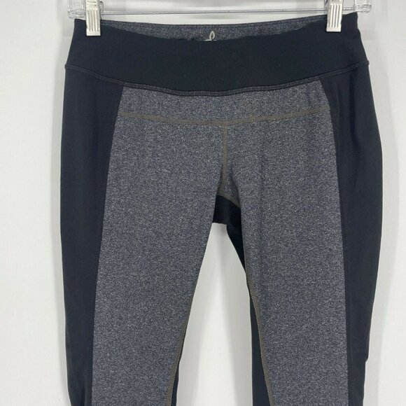 Prana Leggings Women's Sz S Black Gray Color Block Crop Skinny Midrise Athletic - Picture 4 of 8
